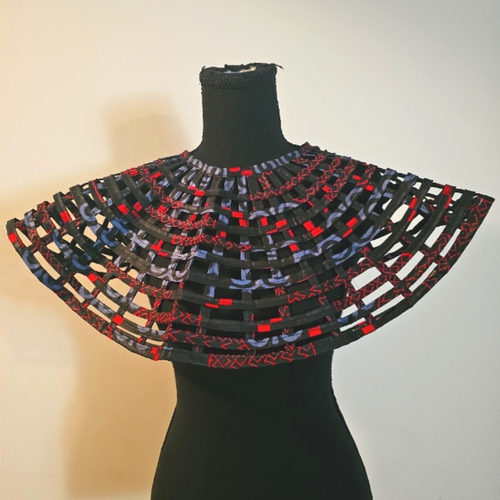 Beautiful Wax Print Neck Cape